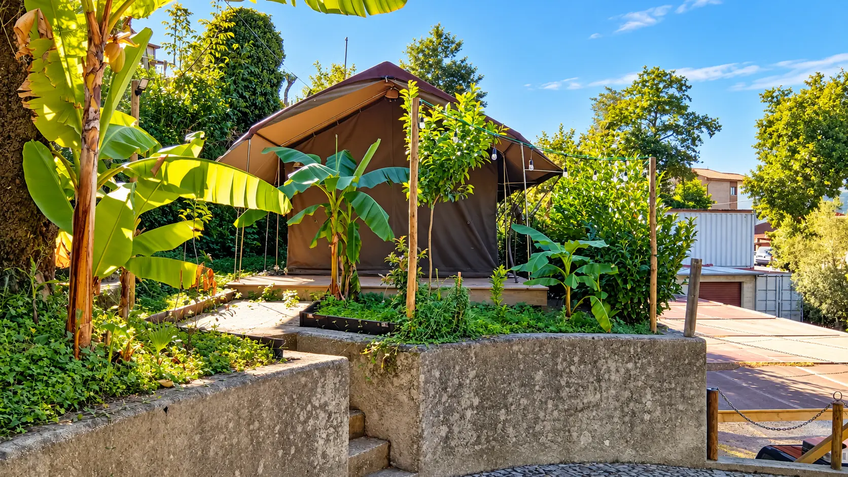 Safari tent in the garden